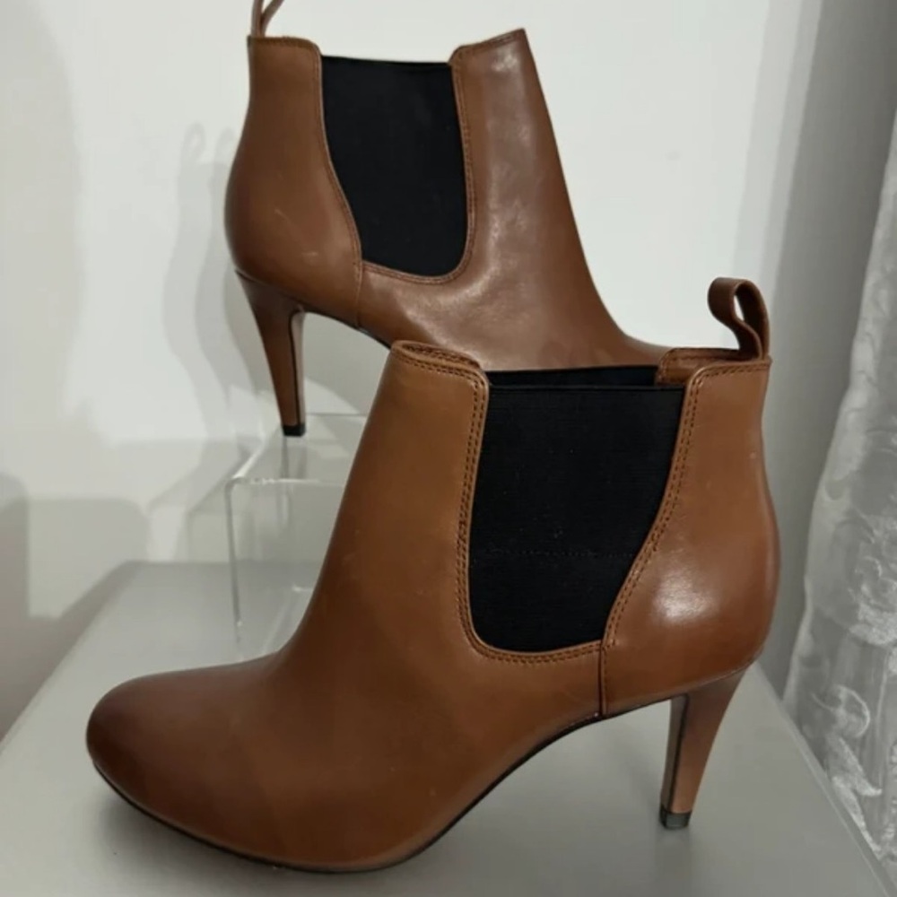Clarks Brown Heeled Ankle Boots